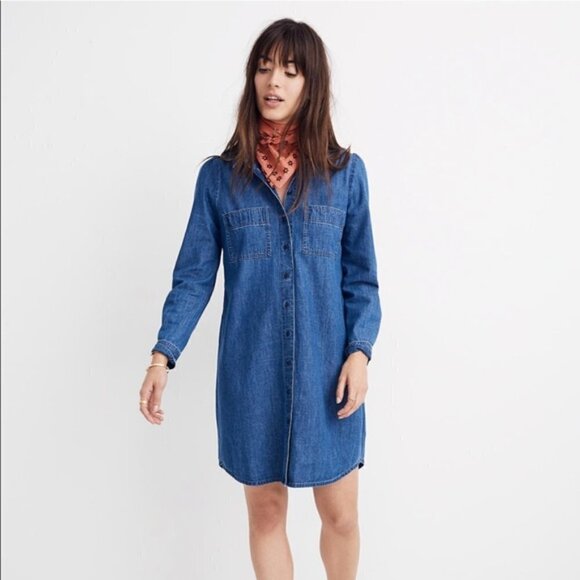 Madewell Dresses & Skirts - Madewell Chambray Long Sleeve Shirtdress Size S